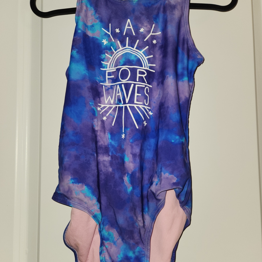 SO Kids Blue and Purple One Piece Swimsuit